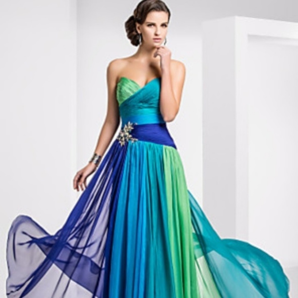 - Rainbow Mermaid S.Hill Style Prom Pageant Dress